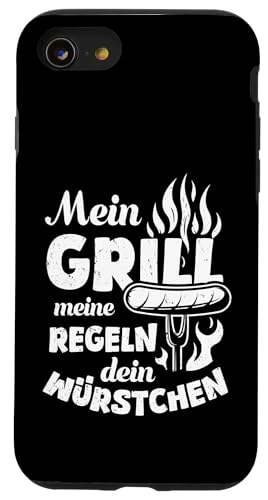 Grillen Mein Grill Meine Regeln Dein Würstchen Vatertag Mann Hülle für iPhone SE (2020) / 7 / 8 von Grillen Mein Grill Meine Regeln BBQ Papa Geschenk