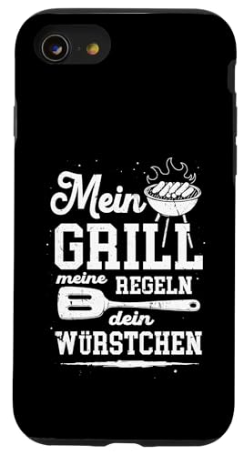 Grillen Mein Grill Meine Regeln Dein Würstchen Vatertag Mann Hülle für iPhone SE (2020) / 7 / 8 von Grillen Mein Grill Meine Regeln BBQ Papa Geschenk