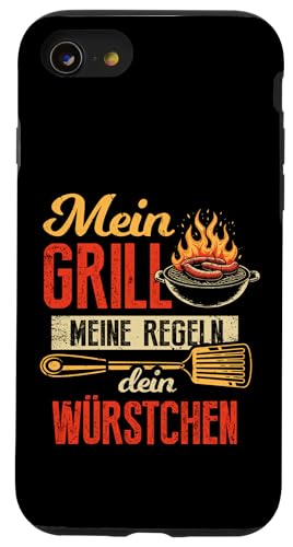 Grillen Mein Grill Meine Regeln Dein Würstchen Vatertag Mann Hülle für iPhone SE (2020) / 7 / 8 von Grillen Mein Grill Meine Regeln BBQ Papa Geschenk