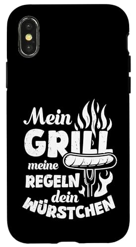 Grillen Mein Grill Meine Regeln Dein Würstchen Vatertag Mann Hülle für iPhone X/XS von Grillen Mein Grill Meine Regeln BBQ Papa Geschenk