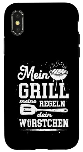Grillen Mein Grill Meine Regeln Dein Würstchen Vatertag Mann Hülle für iPhone X/XS von Grillen Mein Grill Meine Regeln BBQ Papa Geschenk