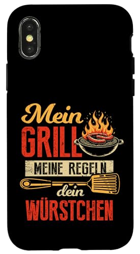 Grillen Mein Grill Meine Regeln Dein Würstchen Vatertag Mann Hülle für iPhone X/XS Grillen Mein Grill Meine Regeln Dein Würstchen Vatertag Mann Hülle für iPhone X/XS von Grillen Mein Grill Meine Regeln BBQ Papa Geschenk