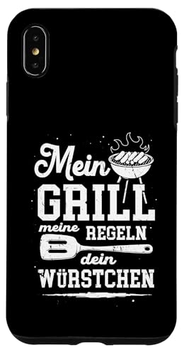 Grillen Mein Grill Meine Regeln Dein Würstchen Vatertag Mann Hülle für iPhone XS Max von Grillen Mein Grill Meine Regeln BBQ Papa Geschenk