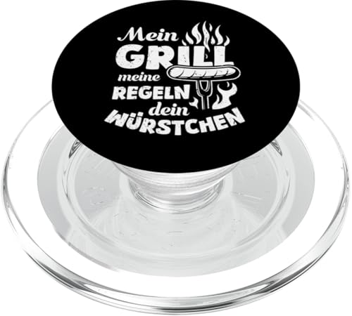 Grillen Mein Grill Meine Regeln Dein Würstchen Vatertag Mann PopSockets PopGrip für MagSafe von Grillen Mein Grill Meine Regeln BBQ Papa Geschenk