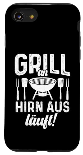 Grillen An Hirn Aus Grill An Spruch Vatertag Papa Für Männer Hülle für iPhone SE (2020) / 7 / 8 von Grillen Papa Hirn Aus BBQ Vatertag Geschenk Lustig
