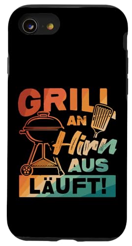 Grillen An Hirn Aus Grill An Spruch Vatertag Papa Für Männer Hülle für iPhone SE (2020) / 7 / 8 von Grillen Papa Hirn Aus BBQ Vatertag Geschenk Lustig
