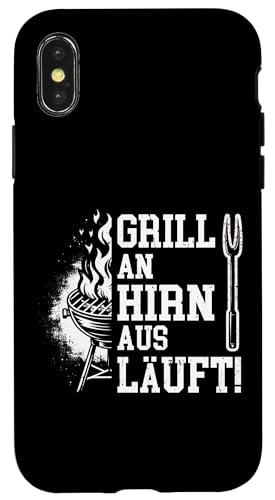 Grillen An Hirn Aus Grill An Spruch Vatertag Papa Für Männer Hülle für iPhone X/XS von Grillen Papa Hirn Aus BBQ Vatertag Geschenk Lustig