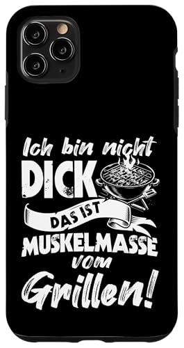 Grillen Muskelmasse vom Grillen Männer Vatertag Spruch Hülle für iPhone 11 Pro Max von Grillen Papa Muskelmasse BBQ Vatertag Geschenk