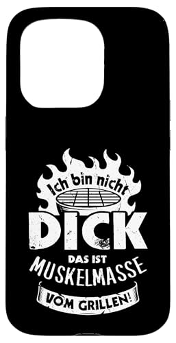 Grillen Muskelmasse vom Grillen Männer Vatertag Spruch Hülle für iPhone 15 Pro von Grillen Papa Muskelmasse BBQ Vatertag Geschenk