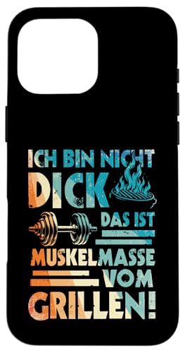 Grillen Muskelmasse vom Grillen Männer Vatertag Spruch Hülle für iPhone 16 Pro Max von Grillen Papa Muskelmasse BBQ Vatertag Geschenk
