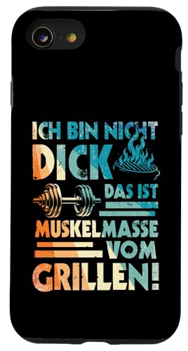 Grillen Muskelmasse vom Grillen Männer Vatertag Spruch Hülle für iPhone SE (2020) / 7 / 8 von Grillen Papa Muskelmasse BBQ Vatertag Geschenk