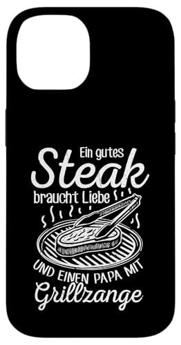 Grillen Steak Liebe Papa mit Grillzange Vatertag Männer Hülle für iPhone 14 von Grillen Papa Steak Liebe Grillzange Vatertag BBQ