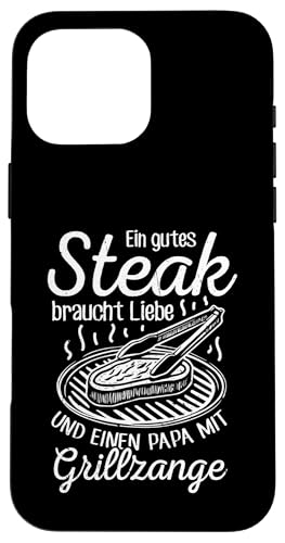 Grillen Steak Liebe Papa mit Grillzange Vatertag Männer Hülle für iPhone 16 Pro Max Grillen Steak Liebe Papa mit Grillzange Vatertag Männer Hülle für iPhone 16 Pro Max von Grillen Papa Steak Liebe Grillzange Vatertag BBQ