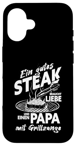 Grillen Steak Liebe Papa mit Grillzange Vatertag Männer Hülle für iPhone 16 Grillen Steak Liebe Papa mit Grillzange Vatertag Männer Hülle für iPhone 16 von Grillen Papa Steak Liebe Grillzange Vatertag BBQ