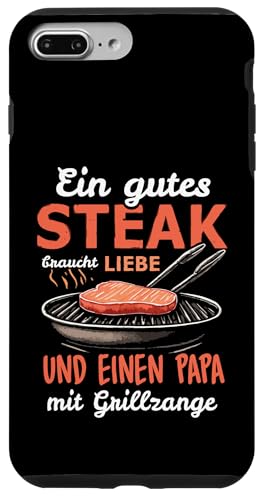 Grillen Steak Liebe Papa mit Grillzange Vatertag Männer Hülle für iPhone 7 Plus/8 Plus von Grillen Papa Steak Liebe Grillzange Vatertag BBQ