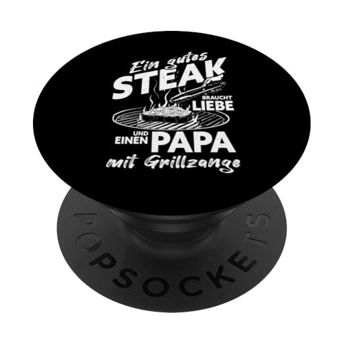 Grillen Steak Liebe Papa mit Grillzange Vatertag Männer PopSockets Klebender PopGrip Grillen Steak Liebe Papa mit Grillzange Vatertag Männer PopSockets Klebender PopGrip von Grillen Papa Steak Liebe Grillzange Vatertag BBQ