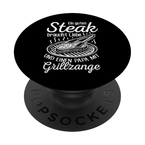 Grillen Steak Liebe Papa mit Grillzange Vatertag Männer PopSockets Klebender PopGrip Grillen Steak Liebe Papa mit Grillzange Vatertag Männer PopSockets Klebender PopGrip von Grillen Papa Steak Liebe Grillzange Vatertag BBQ
