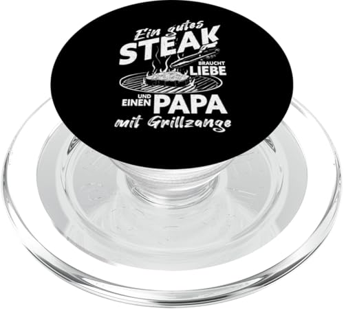 Grillen Steak Liebe Papa mit Grillzange Vatertag Männer PopSockets PopGrip für MagSafe Grillen Steak Liebe Papa mit Grillzange Vatertag Männer PopSockets PopGrip für MagSafe von Grillen Papa Steak Liebe Grillzange Vatertag BBQ
