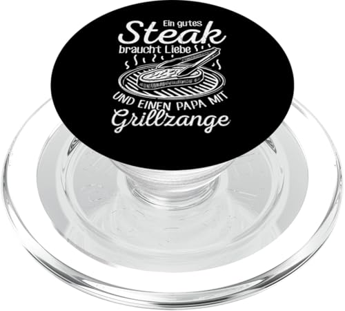 Grillen Steak Liebe Papa mit Grillzange Vatertag Männer PopSockets PopGrip für MagSafe Grillen Steak Liebe Papa mit Grillzange Vatertag Männer PopSockets PopGrip für MagSafe von Grillen Papa Steak Liebe Grillzange Vatertag BBQ