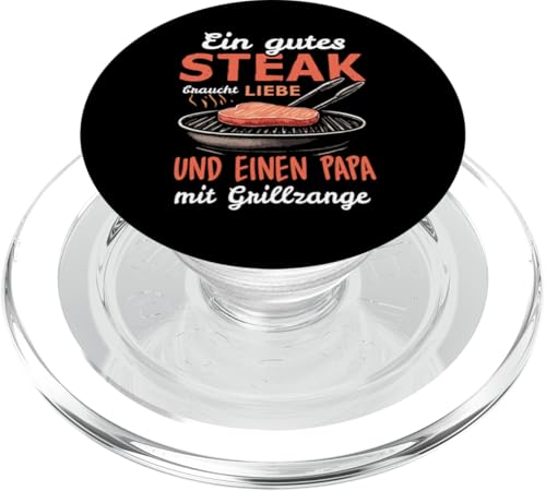Grillen Steak Liebe Papa mit Grillzange Vatertag Männer PopSockets PopGrip für MagSafe Grillen Steak Liebe Papa mit Grillzange Vatertag Männer PopSockets PopGrip für MagSafe von Grillen Papa Steak Liebe Grillzange Vatertag BBQ