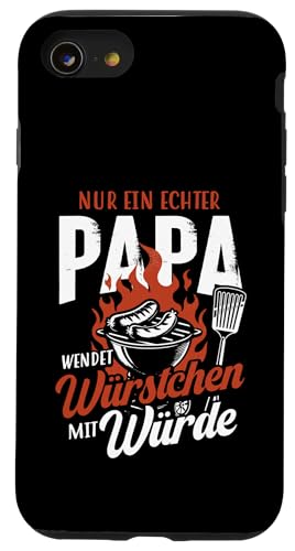 Grillen Nur Ein Echter Papa Wendet Vatertag Männer Papa Hülle für iPhone SE (2020) / 7 / 8 von Grillen Papa Würstchen Würde Vatertag Geschenk