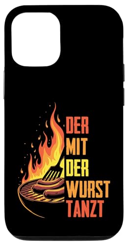 Grillen Der mit der Wurst tanzt BBQ Vatertag Mann Hülle für iPhone 12/12 Pro von Grillen Papa Wurst BBQ Geschenk Vatertag