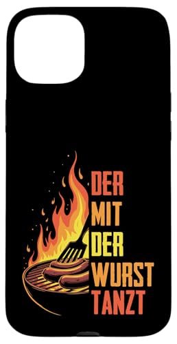 Grillen Der mit der Wurst tanzt BBQ Vatertag Mann Hülle für iPhone 15 Plus von Grillen Papa Wurst BBQ Geschenk Vatertag