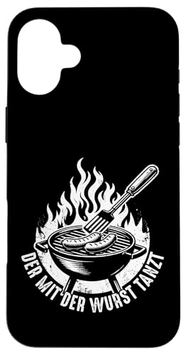 Grillen Der mit der Wurst tanzt BBQ Vatertag Mann Hülle für iPhone 16 Plus Grillen Der mit der Wurst tanzt BBQ Vatertag Mann Hülle für iPhone 16 Plus von Grillen Papa Wurst BBQ Geschenk Vatertag