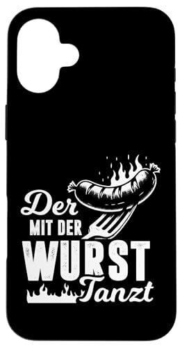 Grillen Der mit der Wurst tanzt BBQ Vatertag Mann Hülle für iPhone 16 Plus Grillen Der mit der Wurst tanzt BBQ Vatertag Mann Hülle für iPhone 16 Plus von Grillen Papa Wurst BBQ Geschenk Vatertag
