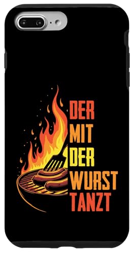 Grillen Der mit der Wurst tanzt BBQ Vatertag Mann Hülle für iPhone 7 Plus/8 Plus von Grillen Papa Wurst BBQ Geschenk Vatertag
