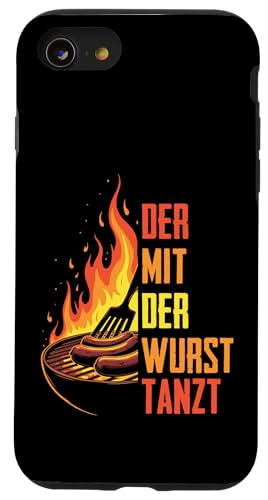 Grillen Der mit der Wurst tanzt BBQ Vatertag Mann Hülle für iPhone SE (2020) / 7 / 8 von Grillen Papa Wurst BBQ Geschenk Vatertag