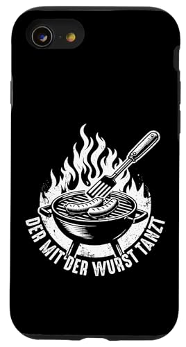 Grillen Der mit der Wurst tanzt BBQ Vatertag Mann Hülle für iPhone SE (2020) / 7 / 8 von Grillen Papa Wurst BBQ Geschenk Vatertag