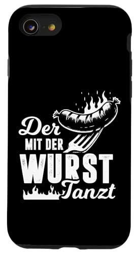 Grillen Der mit der Wurst tanzt BBQ Vatertag Mann Hülle für iPhone SE (2020) / 7 / 8 von Grillen Papa Wurst BBQ Geschenk Vatertag