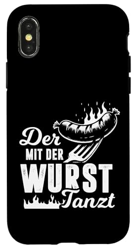 Grillen Der mit der Wurst tanzt BBQ Vatertag Mann Hülle für iPhone X/XS Grillen Der mit der Wurst tanzt BBQ Vatertag Mann Hülle für iPhone X/XS von Grillen Papa Wurst BBQ Geschenk Vatertag