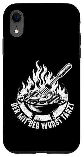 Grillen Der mit der Wurst tanzt BBQ Vatertag Mann Hülle für iPhone XR von Grillen Papa Wurst BBQ Geschenk Vatertag