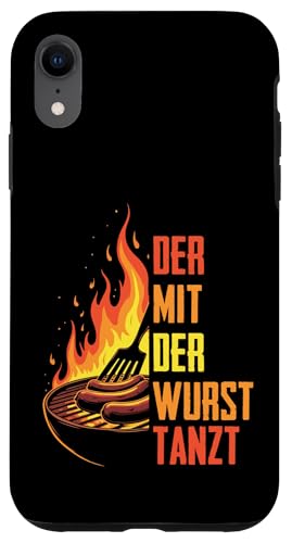 Grillen Der mit der Wurst tanzt BBQ Vatertag Mann Hülle für iPhone XR von Grillen Papa Wurst BBQ Geschenk Vatertag