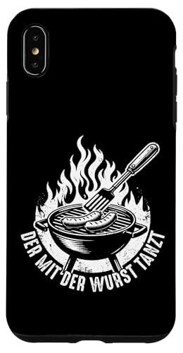 Grillen Der mit der Wurst tanzt BBQ Vatertag Mann Hülle für iPhone XS Max von Grillen Papa Wurst BBQ Geschenk Vatertag