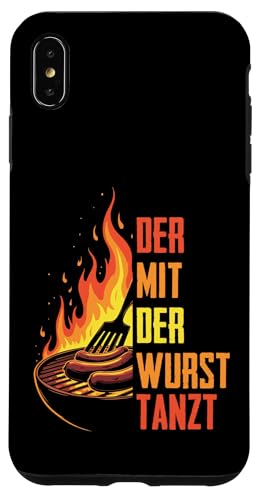 Grillen Der mit der Wurst tanzt BBQ Vatertag Mann Hülle für iPhone XS Max von Grillen Papa Wurst BBQ Geschenk Vatertag