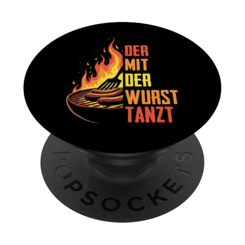 Grillen Der mit der Wurst tanzt BBQ Vatertag Mann PopSockets Klebender PopGrip Grillen Der mit der Wurst tanzt BBQ Vatertag Mann PopSockets Klebender PopGrip von Grillen Papa Wurst BBQ Geschenk Vatertag