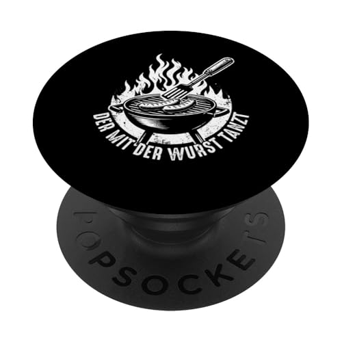 Grillen Der mit der Wurst tanzt BBQ Vatertag Mann PopSockets Klebender PopGrip Grillen Der mit der Wurst tanzt BBQ Vatertag Mann PopSockets Klebender PopGrip von Grillen Papa Wurst BBQ Geschenk Vatertag