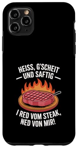 Heiß gscheit und saftig Grillen Humor Dialekt Hülle für iPhone 11 Pro Max Heiß gscheit und saftig Grillen Humor Dialekt Hülle für iPhone 11 Pro Max von Grillen Steak Spruch Dialekt Österreich Humor