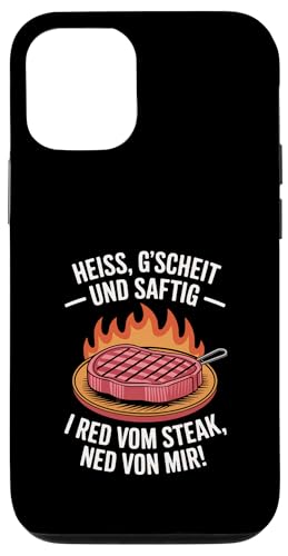 Heiß gscheit und saftig Grillen Humor Dialekt Hülle für iPhone 12/12 Pro Heiß gscheit und saftig Grillen Humor Dialekt Hülle für iPhone 12/12 Pro von Grillen Steak Spruch Dialekt Österreich Humor