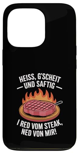 Heiß gscheit und saftig Grillen Humor Dialekt Hülle für iPhone 13 Pro Heiß gscheit und saftig Grillen Humor Dialekt Hülle für iPhone 13 Pro von Grillen Steak Spruch Dialekt Österreich Humor