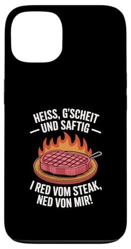Heiß gscheit und saftig Grillen Humor Dialekt Hülle für iPhone 13 Heiß gscheit und saftig Grillen Humor Dialekt Hülle für iPhone 13 von Grillen Steak Spruch Dialekt Österreich Humor