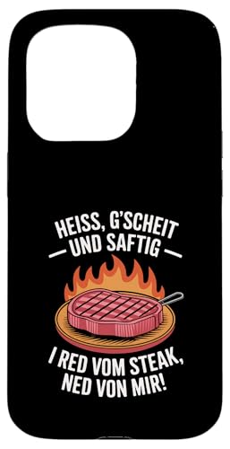 Heiß gscheit und saftig Grillen Humor Dialekt Hülle für iPhone 15 Pro Heiß gscheit und saftig Grillen Humor Dialekt Hülle für iPhone 15 Pro von Grillen Steak Spruch Dialekt Österreich Humor