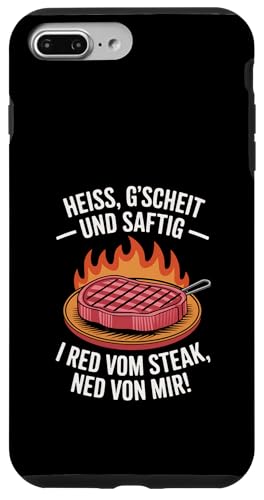 Heiß gscheit und saftig Grillen Humor Dialekt Hülle für iPhone 7 Plus/8 Plus Heiß gscheit und saftig Grillen Humor Dialekt Hülle für iPhone 7 Plus/8 Plus von Grillen Steak Spruch Dialekt Österreich Humor
