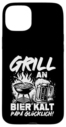 Grill An Bier Kalt Papa Glücklich Vatertag BBQ Grillen Hülle für iPhone 15 Plus von Grillen Vatertag Grillmeister BBQ Papa Geschenk