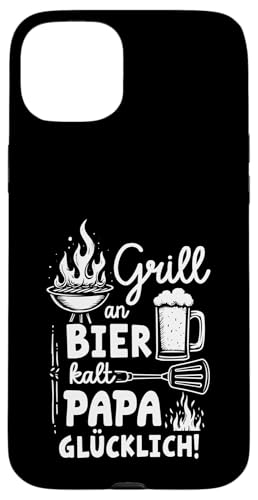 Grill An Bier Kalt Papa Glücklich Vatertag BBQ Grillen Hülle für iPhone 15 Plus von Grillen Vatertag Grillmeister BBQ Papa Geschenk