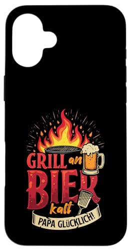 Grill An Bier Kalt Papa Glücklich Vatertag BBQ Grillen Hülle für iPhone 16 Plus Grill An Bier Kalt Papa Glücklich Vatertag BBQ Grillen Hülle für iPhone 16 Plus von Grillen Vatertag Grillmeister BBQ Papa Geschenk