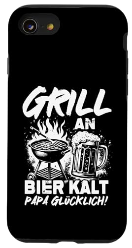Grill An Bier Kalt Papa Glücklich Vatertag BBQ Grillen Hülle für iPhone SE (2020) / 7 / 8 von Grillen Vatertag Grillmeister BBQ Papa Geschenk